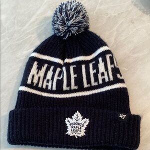 47 Brand Black and White Toronto Maple Leafs Beanie